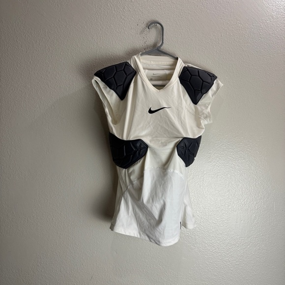 Nike Pro Men White Hyperstrong Compression Padded Shirt Size Small - Picture 1 of 4